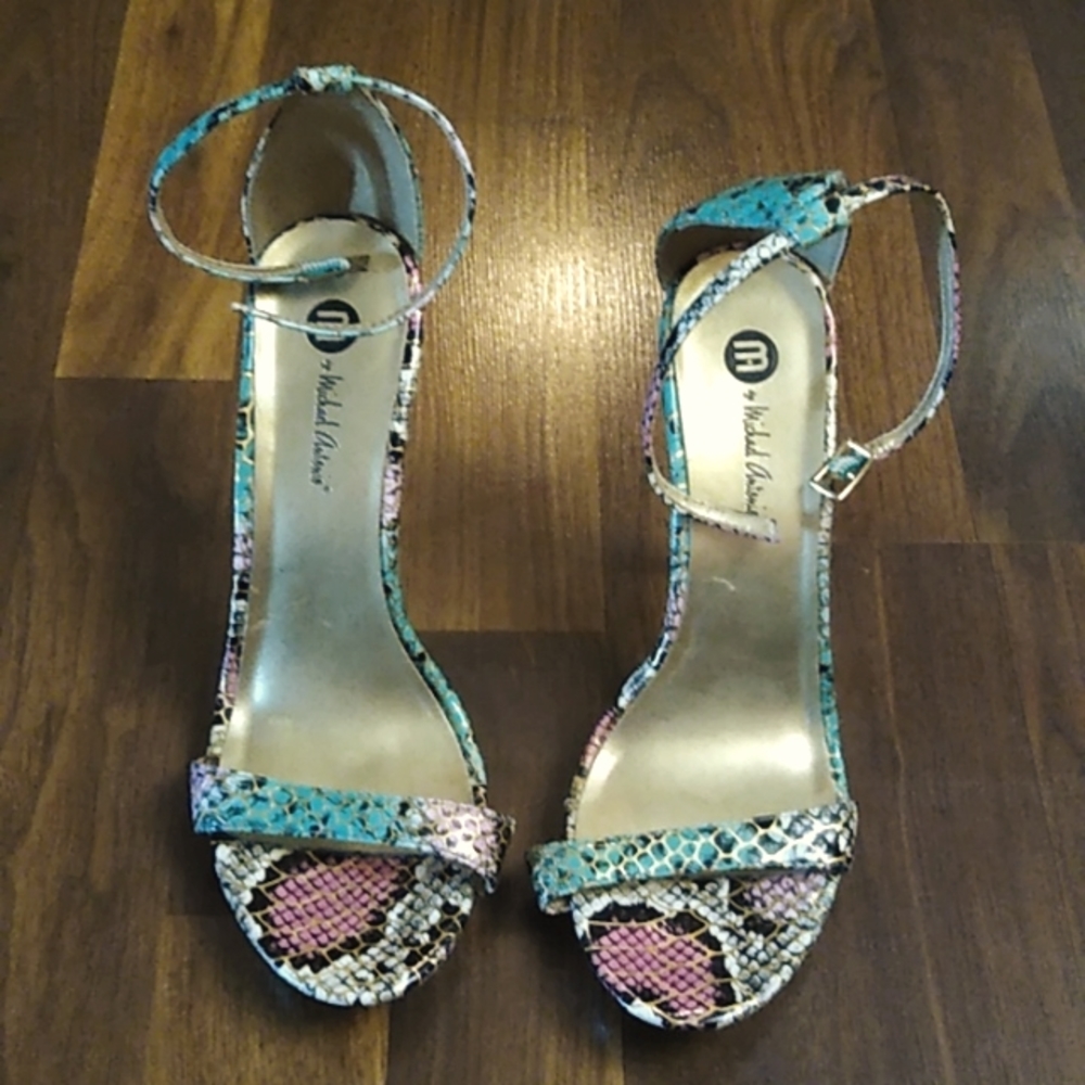 Rainbow leopard high heels